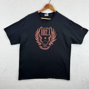 Vintage New Rock 102.1 The Edge Shirt Mens XL Black Radio Lex & Terry 2000s